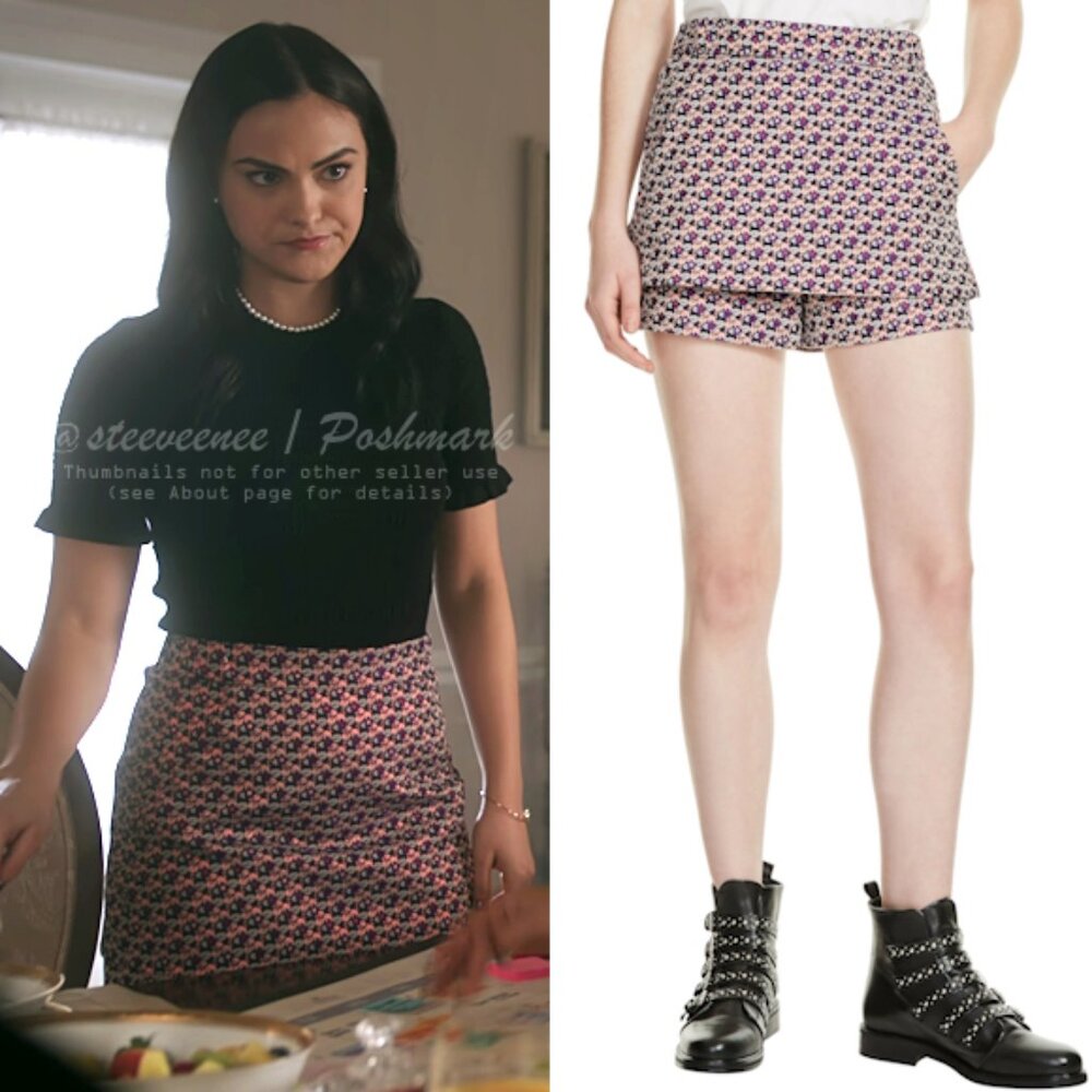 Maje Irosa Floral Jacquard Skort Shorts ASO Veronica Lodge